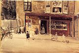 James Abbott Mcneill Whistler Canvas Paintings - The Shop - An Exterior